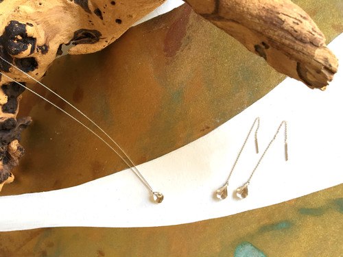 ぷっくり さくら シルバーネックレス