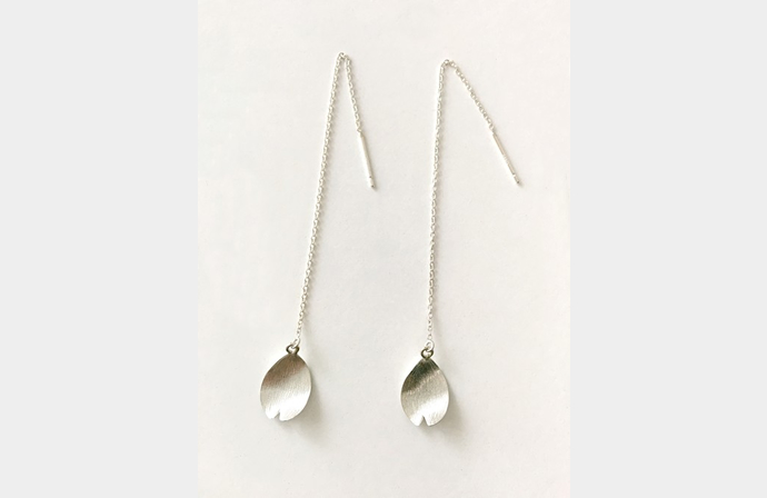 シンプル さくら シルバーピアス